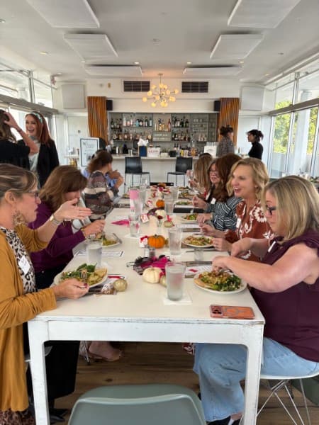 Guests at lunch during the live podcast recording at The Vault